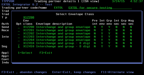 Trading Partners Details screen update to X12410 for EXTOL EDI Integrator