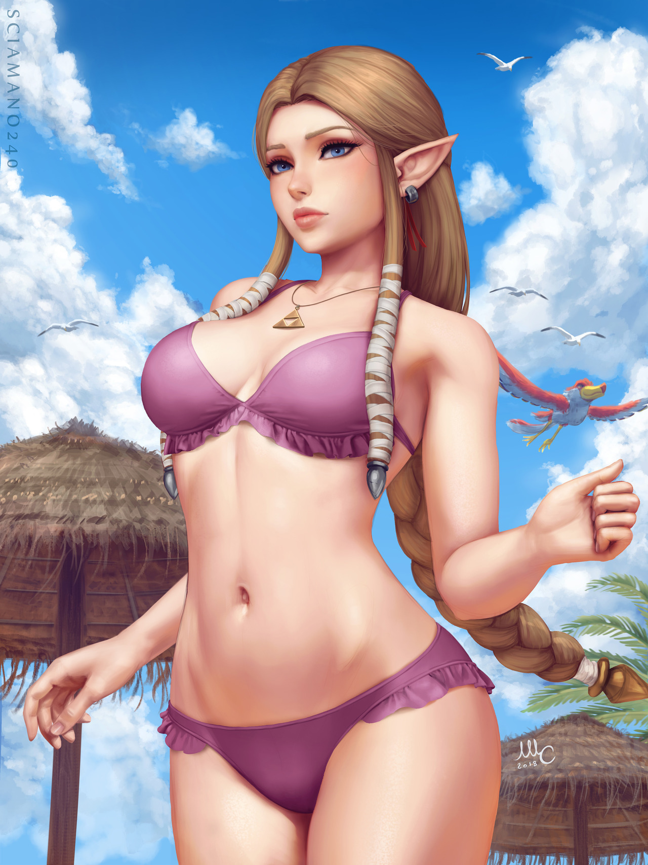 magickightyozakura:  Summer Zelda   Artist: Mirco Cabbia (Sciamano240)   &lt;3