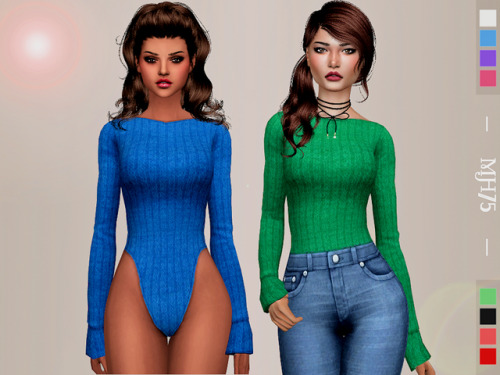 S4 Soliya Bodysuit/Top Cute woolen material bodysuit top with cute bell sleeves with round deep back