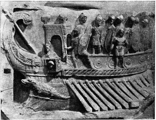 A Roman naval bireme * Temple of Fortuna Primigenia, Praeneste* 120 BCE *  Pius-Clementine Museum, V