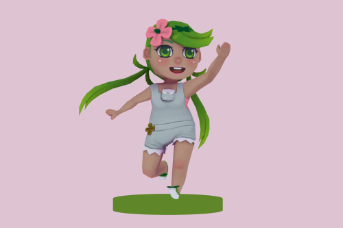 Mallow from pokemon sun and moon.Lowpoly, diffuse only, hand-painted with baked AO.