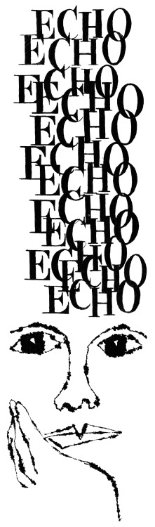 danskjavlarna: Here are some echoes from a poster for Hunter College’s literary magazine, Echo, 1962