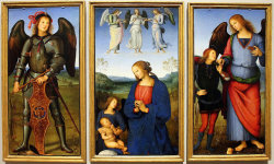 Pietro Perugino. Virgin And Child With Angels; The Archangel Michael; And Tobias