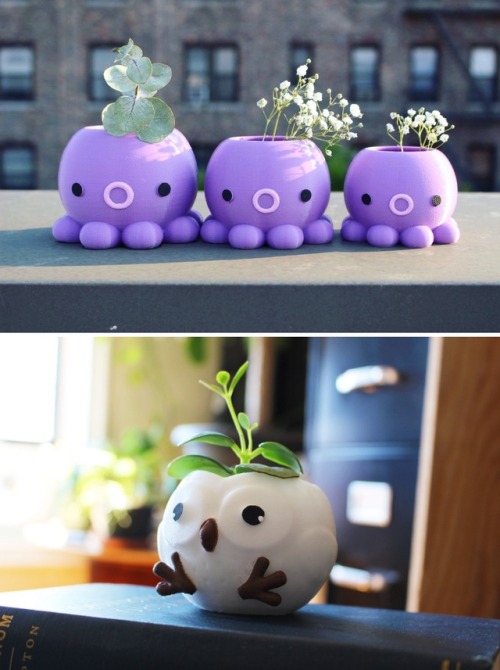 sosuperawesome:  3D Printed Planters, Decor and Tape Dispenser by Meow 3D Store on Etsy More Planters Follow So Super Awesome: Facebook • Pinterest • Instagram • Blog (New)  