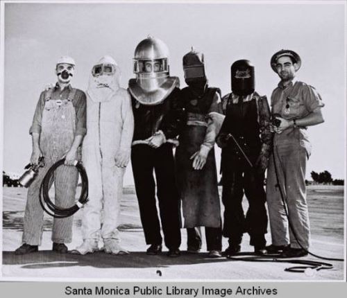 Face coverings are nothing new!In this undated photograph from our digital archive, Imagine Santa Mo