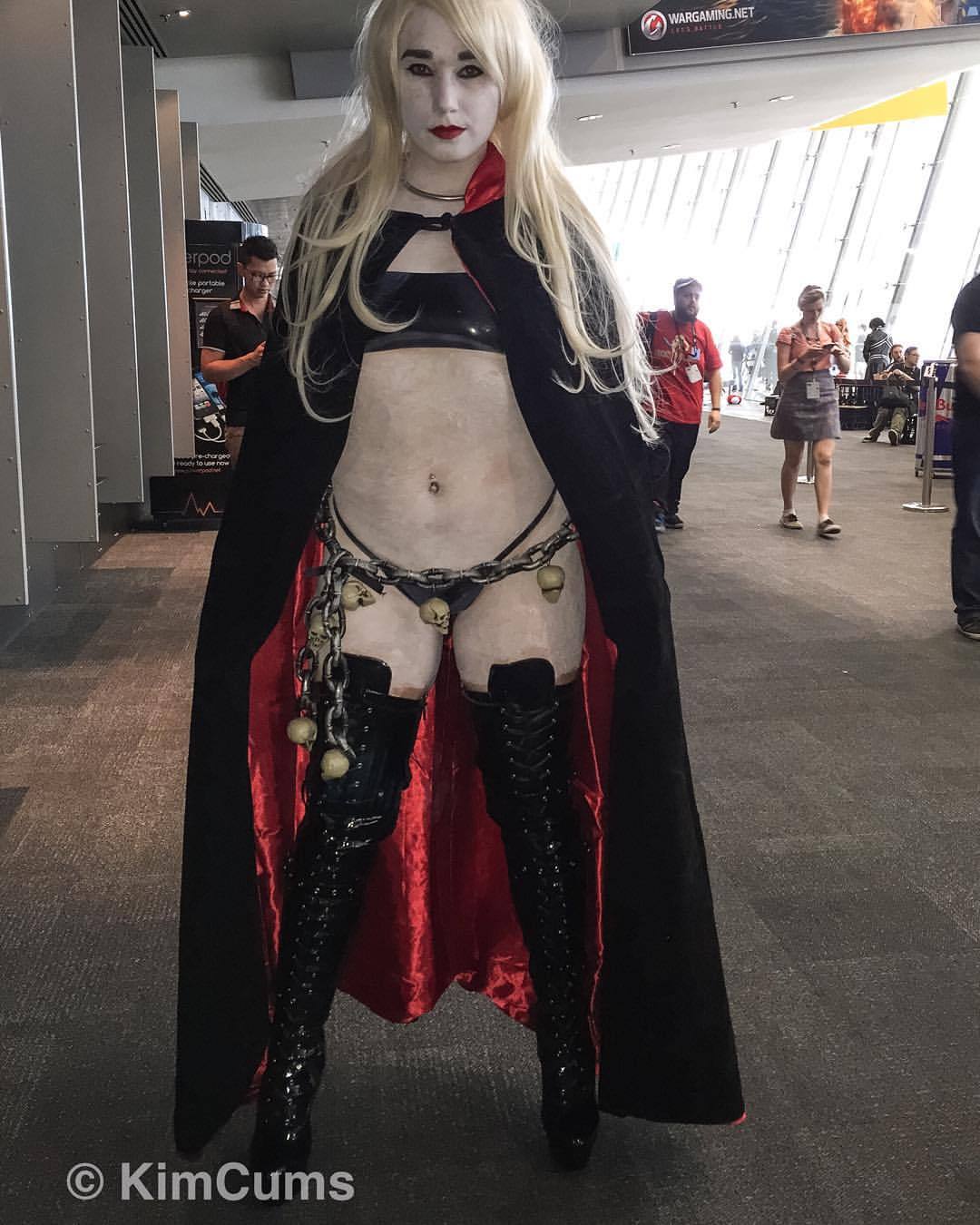 #Cosplaying as #LadyDeath for #paxaus!  It&rsquo;s my first time using this bodypaint