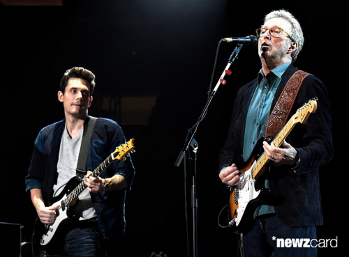 kdtesting123:John Mayer and Eric Clapton perform at the Eric Clapton’s 70th Birthday Concert Celebra