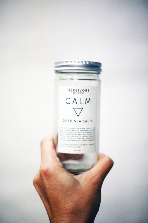 Herbivore CALM, Dead Sea Salts. Miracle bath product &amp; I love the packaging. 