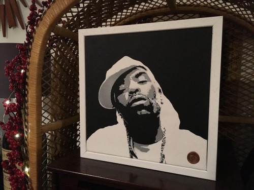 Christmas commission.Method Man 10x10” acrylic on canvas, framed.#methodman #wutang #thecow #wutangk