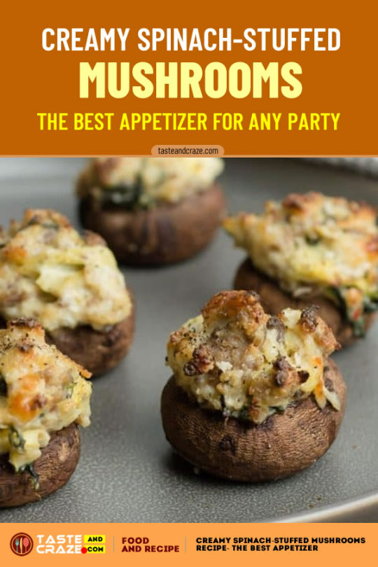 Creamy Spinach-Stuffed Mushrooms- The Best Appetizer for any party #Mushrooms#Spinach#breadCrumbs#SpinachStuffed#CreamySpinach#StuffedMushrooms#StuffedMushroom#Mushroom#creamyFood#deliciousRecipe#butter#garlic#spinach#creamcheese#cheese#breadcrumb#parmesanCheese#MushroomsRecipe#MushroomRecipe#SpinachRecipe