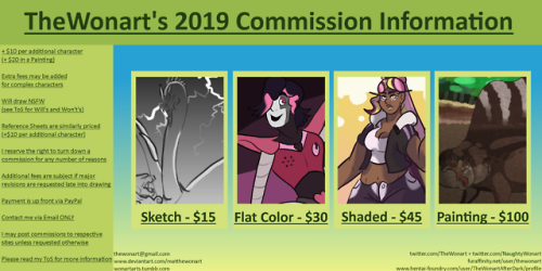New Commission Information, yet again.[Terms of Service are here] [Tumblr] [DeviantArt] [Twitter] [P