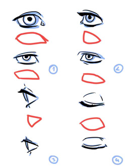 rumpelstiltskinned:   For the anon (and anyone else who finds this helpful): Super-quick tips for drawing eyes: Basic thing you’ve always gotta remember is to work with shapes. Also, don’t forget that eyes are balls. You can simplify or detail this