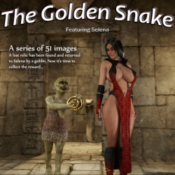 A lost relic has been found and returned to Selena by a goblin. Now it’s time to collect the reward&hellip;Blackadder is at it again this time with 51 images of fantasy erotica! Don’t pass up one his one folks! The Golden Snake  http://renderoti.ca/The-Go