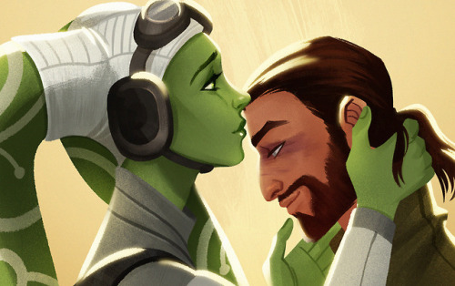 daryshkart:Commission for @peaceloveandinternet  (thank you♥)Kanan&amp;Hera from SW 