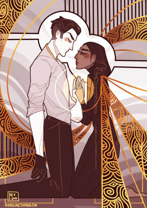 monolime: All three of my Six of Crows couples portraits. I felt so much from this series, felt so m