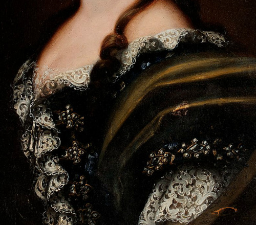 Giuseppe Bartolomeo Chiari (attr.), Detail from Portrait of a Lady (17th c.), Blanton Muse