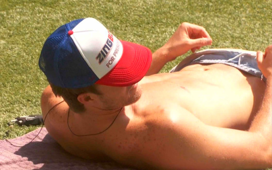 bbmennudeenjoy:  Corey gives us a brief flash while sunbathing - BACKUP LINK  Oh fuck! Nice cock, Corey!