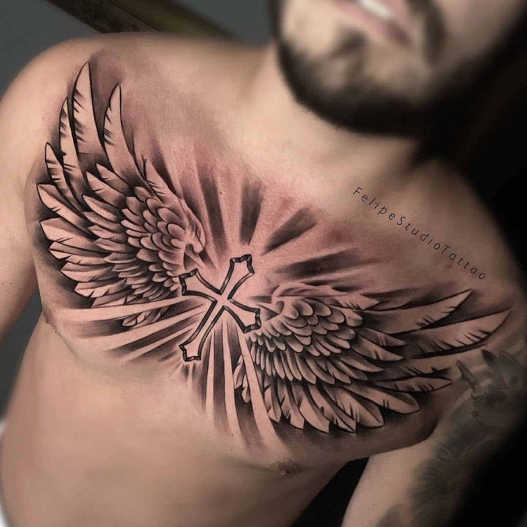 Details 93+ about wings chest tattoo unmissable - in.daotaonec