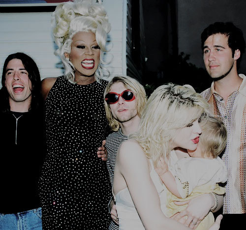 tearyourpetals: Nirvana, Courtney, Frances &amp; RuPaul, 1993