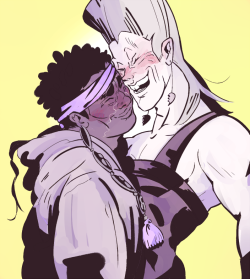 pikse:  Avpol collaboration with snailoiler!!We decided to swap &amp; finish each others’ Abdul+Polnareff sketches and here’s the result! I’m ridiculously happy about both of these! SO MUCH FUN!A big snank you (snail thank you), snailoiler. Let’s