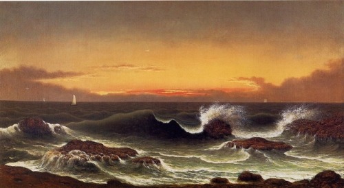 lionofchaeronea:Seascape-Sunrise, Martin Johnson Heade (1819-1904)