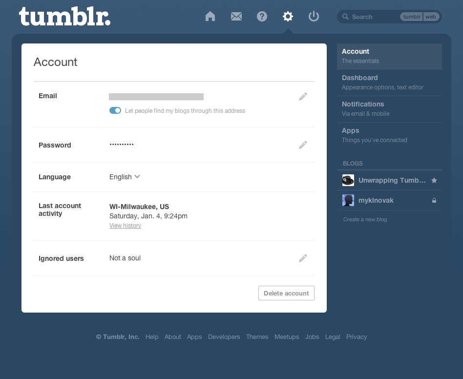 Unwrapping Tumblr — Tumblr Redesigns its Settings: You'll see a new