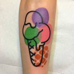 tattoofilter:
“Destructured ice cream tattoo on the left forearm. Tattoo artist: Mattia Mambo
”