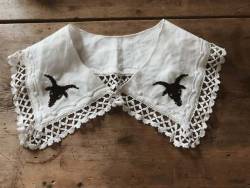 snootyfoxfashion:Baphomet Embroidered Collar