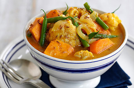 Vegetable and coconut curry