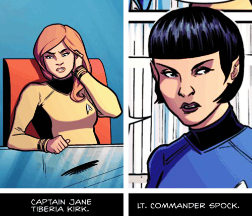 221cbakerstreet:ucarim-blog:captain jane kirk & the crew of the uss enterprisestar trek ongoing 