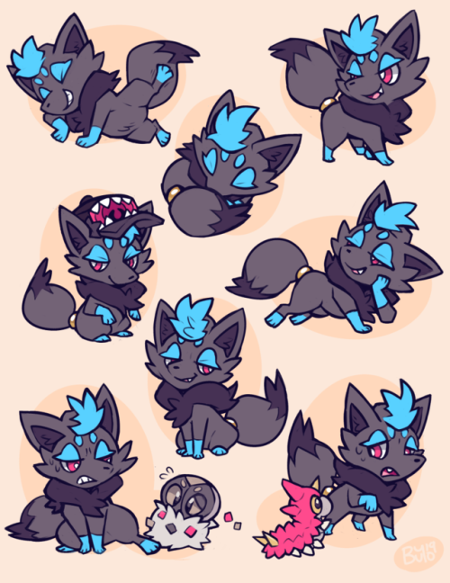 Zorua day (May 7th???) was earlier this week so I drew a bunch of my Pokésona, Rider!_______Also I k