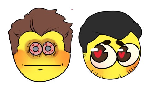 maggot-priest:Mac and Dennis but I realize they look like the cursed emojis meme
