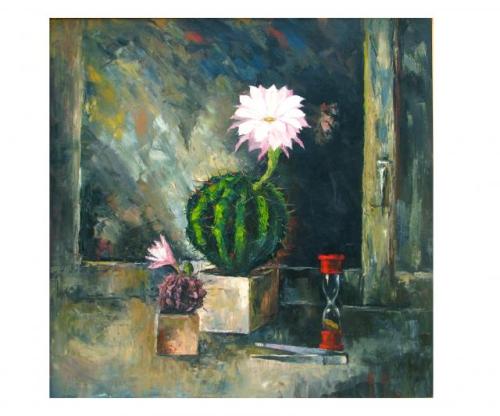 cactus-in-art:Vladimir Bolotny (Russian, 1950)A blooming cactus, 2000