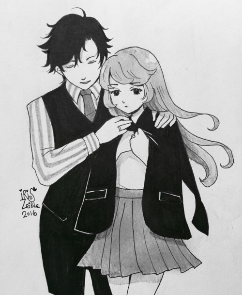 Jumin Han x MC. My past inktober drawing haha. Artist instagram account @iriszeible