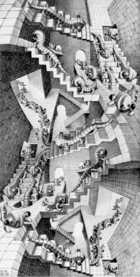 pixography:  M.C. Escher ~ “House of Stairs”, 1956