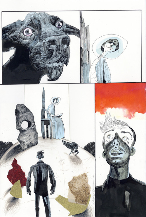 thebristolboard: Some original painted pages by Dave McKean from Black Dog: The Dreams of Paul Nash,