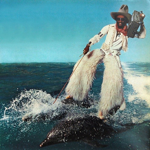 stargravesees:  George Clinton riding a couple dolphins. Because.  Yes. 