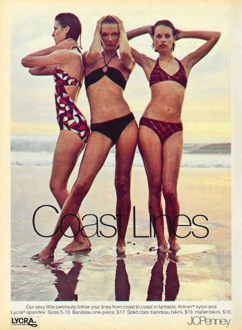 May 1977. &lsquo;Our sext little swimsuits follow your lines from coast to coast in fantastic An