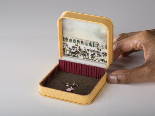 asylum-art:Talwst– Sculpture-Infinity  instagram | facebookCanadian native of Trinidad artist Tawlst found his specialty in the diorama. He painstakingly replicated tiny scenes inside old rings caskets. 