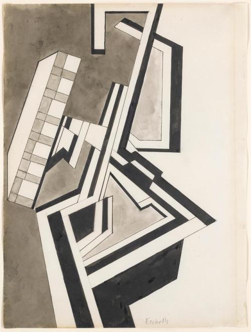 theegoist:Frederick Etchells (British, 1886-1973) - Untitled Vorticist Composition, pencil, pen and 