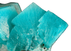 transparentgems:  Aurichalcite on Calcite