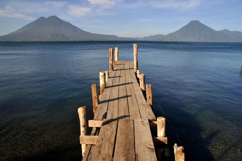 Twin volcanoes over lake Atitlan, GuatemalaPopular with travellers, due to it’s close proximity Anti