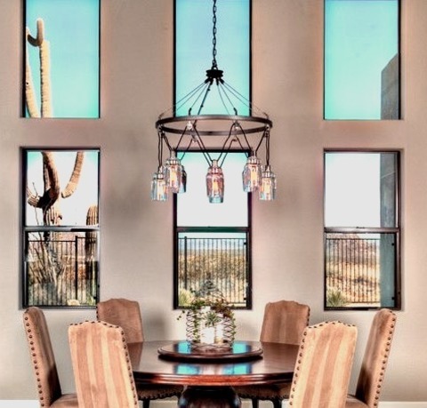 Kitchen Dining Dining Room In PhoenixMid-sized Trendy Porcelain Tile And Beige Floor Kitchen/dining Room