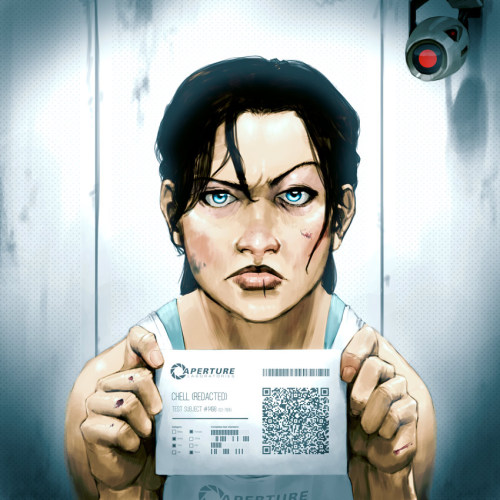 darwintatsumaki:  Chell -Redacted- by Tom Waterhouse / Website. 
