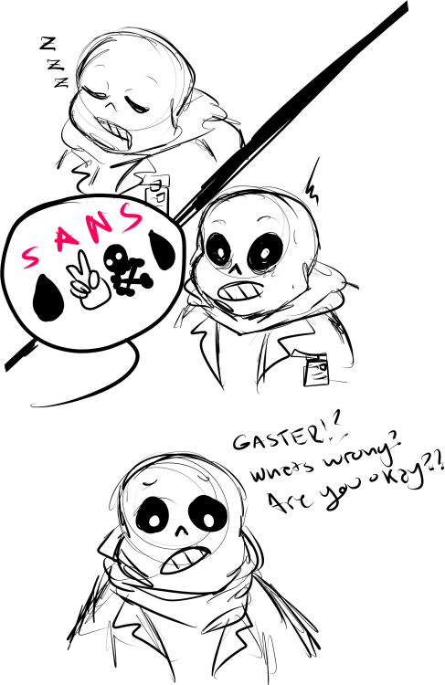 slimeprincegaster: i like to imagine that when gaster gets all flustered he shrinks to a small blob 