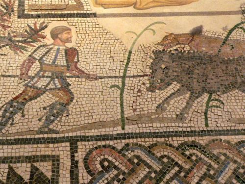 ancientart: Mosaic floor from Villelaure with Diana and Callisto surrounded by hunt scenes. This&nbs