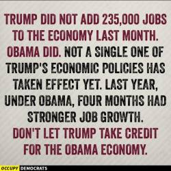 phroyd:  Do Not Allow Trumplthinskin To Take Credit For Obama’s Policies! Phroyd     I got this response from someone calling himself/herself “boottoass”:                 You are wrong,and stupid, Obama wasted  eight years of every Americans