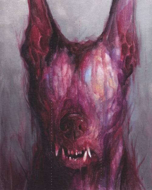 eiruvsq:Artist:Dusty Ray“Gourdian”Gouache on Paper 3&quot; x 4” &ldq