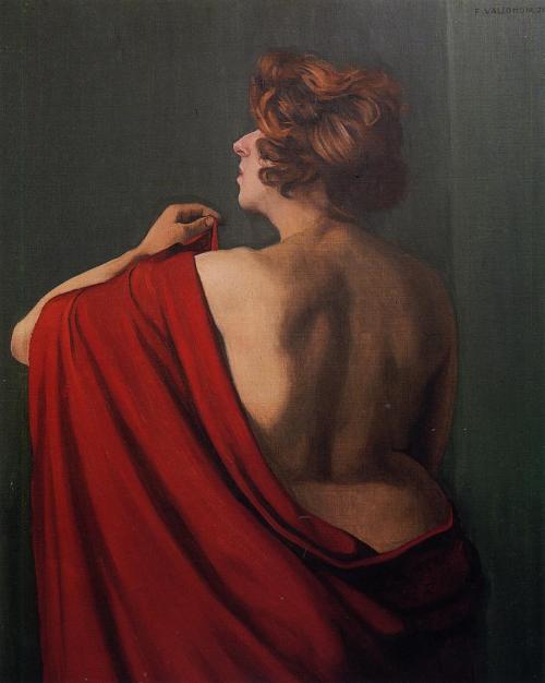 artist-vallotton: Woman with Red Shawl, 1920, Felix VallottonMedium: oil,canvas