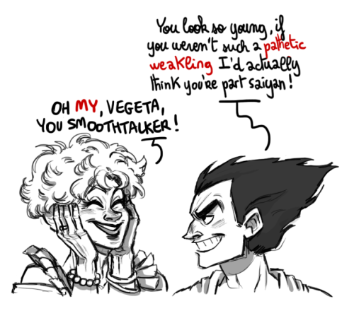 proserpine-in-phases: ectoimp: stupidoomdoodles: i bet vegeta is super fan of bulma’s mom beca